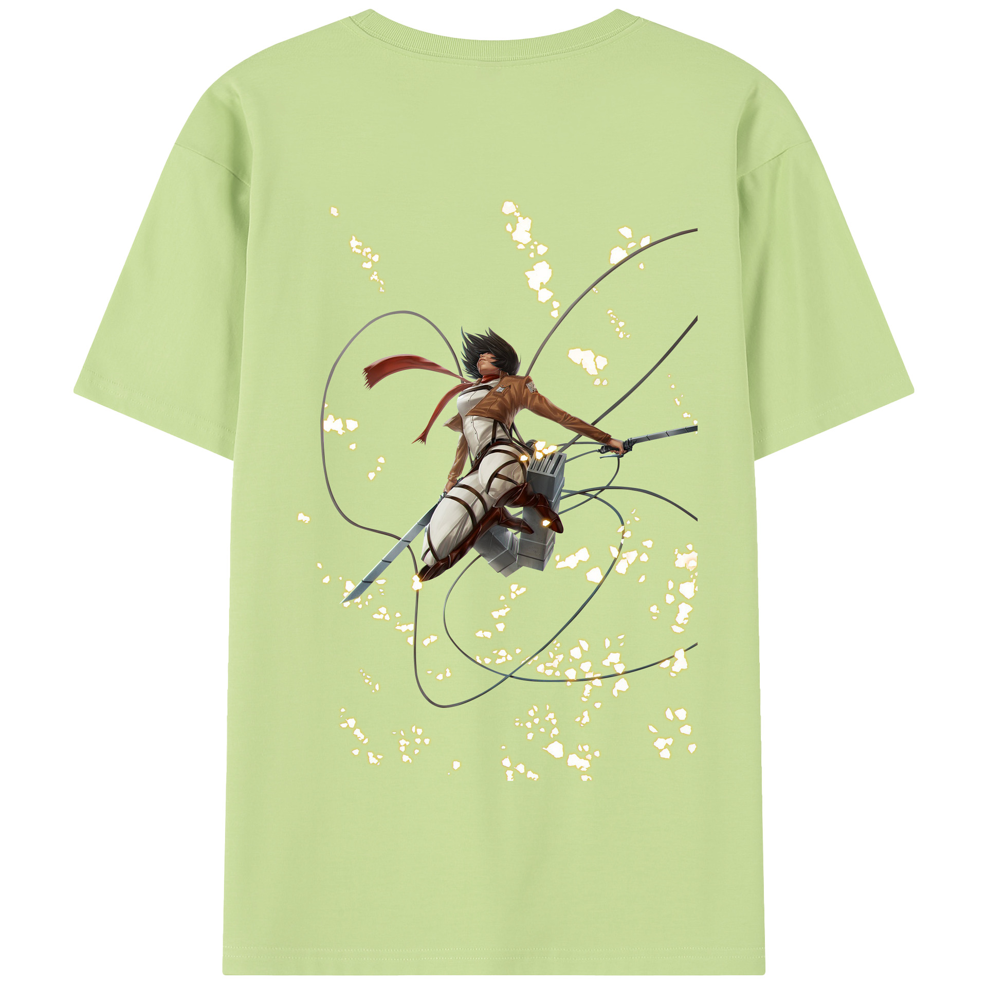 （画像用） 進撃の巨人 ミカサ·アッカーマン Attack on Titan Mikasa Ackerman 綿100％半袖Tシャツ（背面プリント）